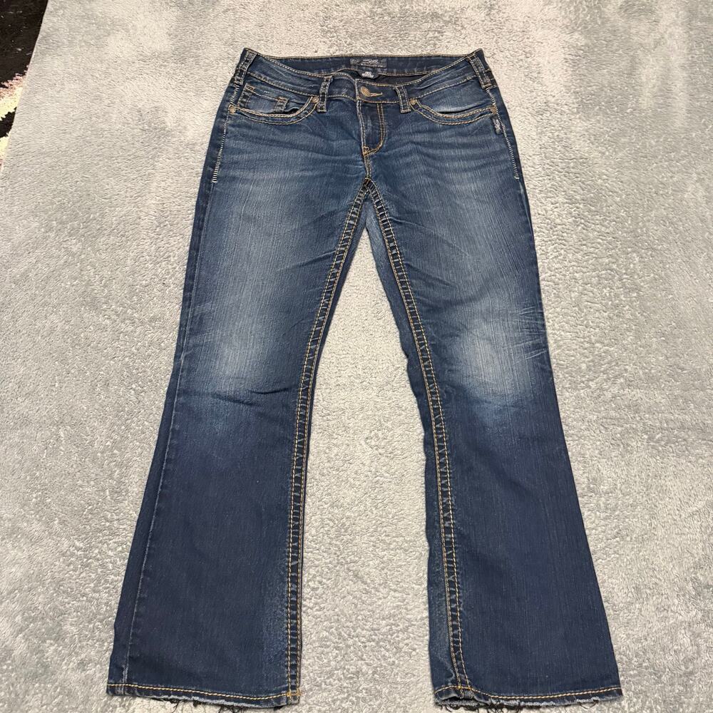 Silver Jeans Womens 32 x31 (35x30) Aiko Bootcut Western Contract Stitch